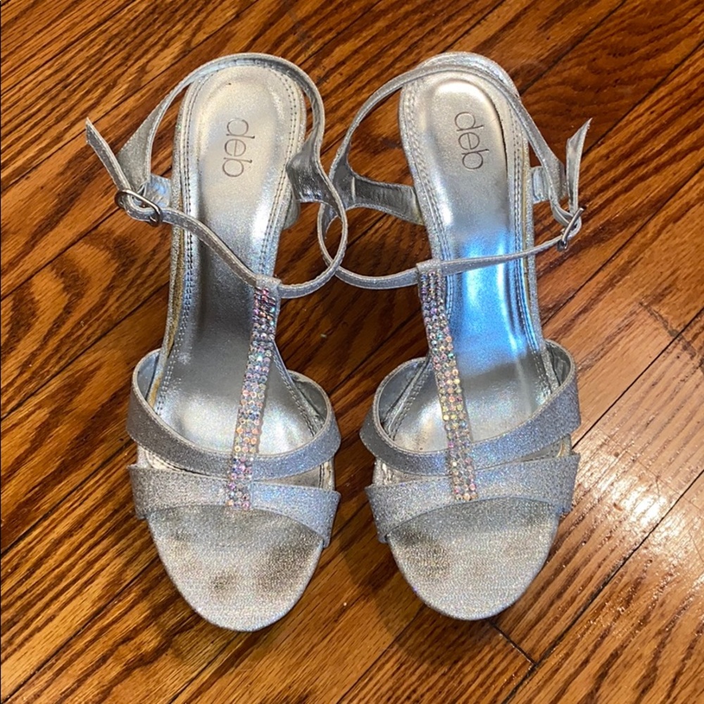Silver sparkle heels